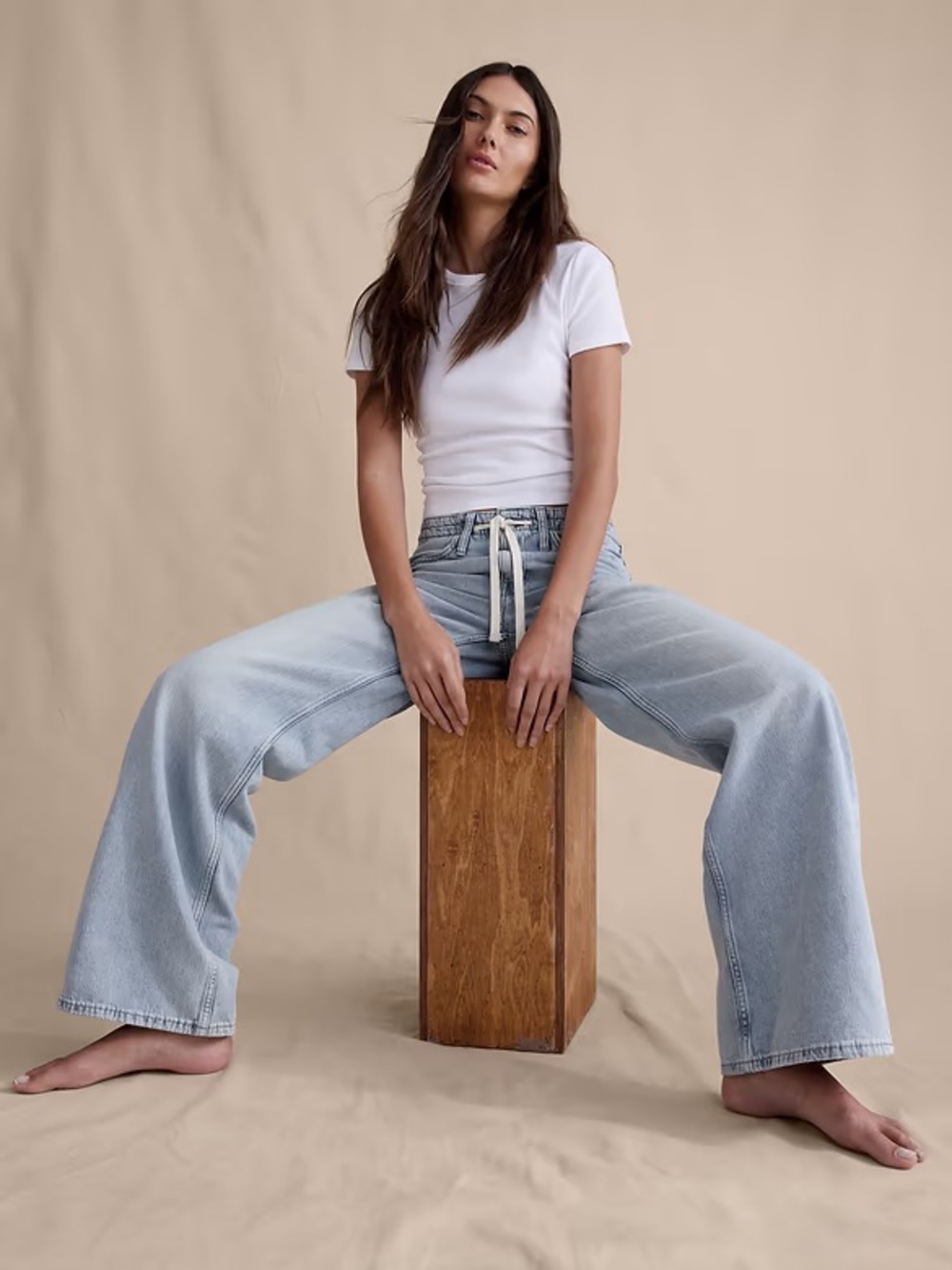 Banana Republic Light Wash Wide Leg Jeans